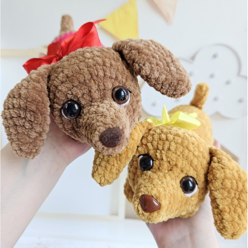 Crochet PATTERN Dachshund Puppy Dog Amigurumi Tutorial PDF In English Crochet Pattern PDF Christmas Gift Baby Shower D 0