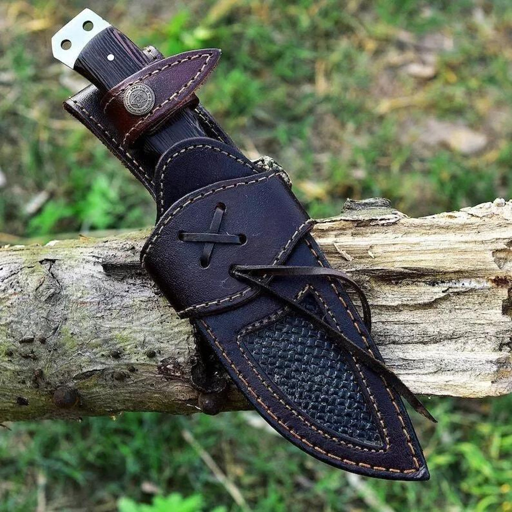 CUSTOM HANDMADE DAMASCUS SURVIVAL CAMPING FIXED BLADE HUNTING KNIFE 3