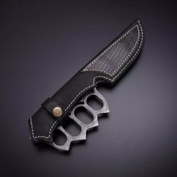 custom handmade damascus steel survival camping fixed blade hunting knife