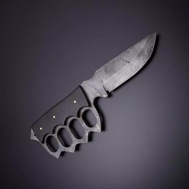 CUSTOM HANDMADE DAMASCUS STEEL SURVIVAL CAMPING FIXED BLADE HUNTING KNIFE 2