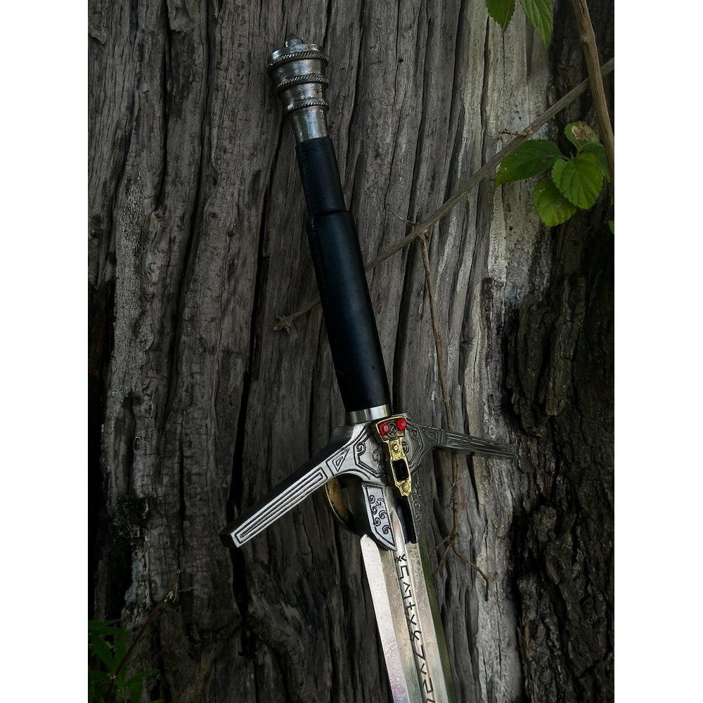 Black Witcher Sword With Scabbard  Geralt Of Rivia Replica Perfect Fathers Day Gift Groomsmen Gift And Collectible 3