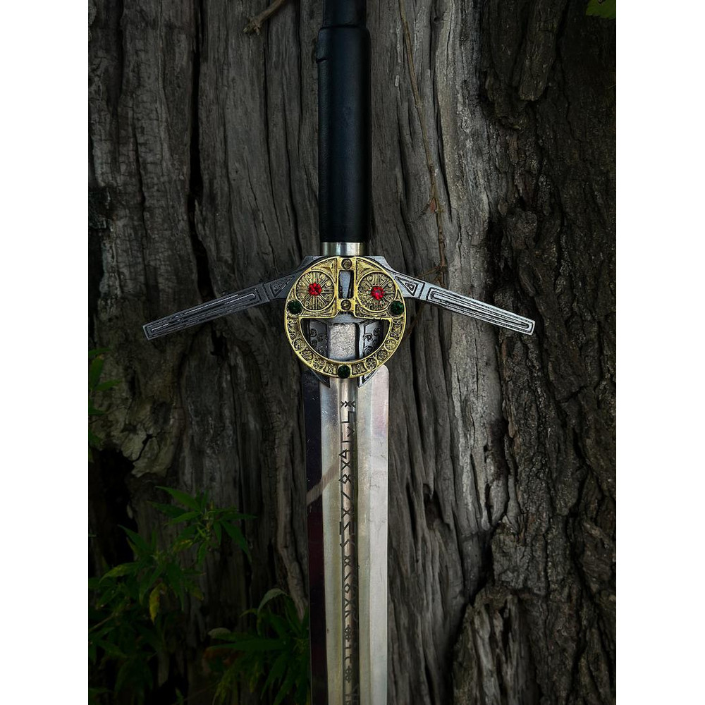 Black Witcher Sword With Scabbard  Geralt Of Rivia Replica Perfect Fathers Day Gift Groomsmen Gift And Collectible 4