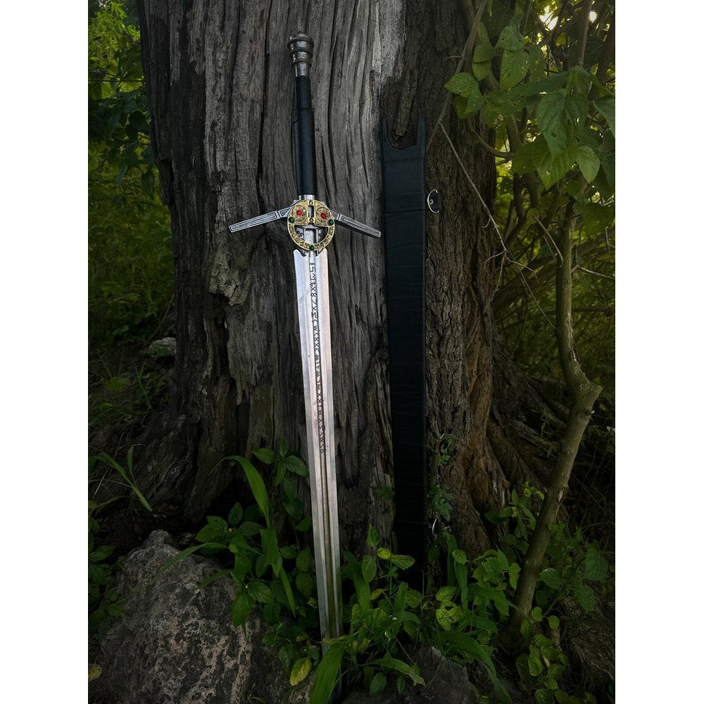 Black Witcher Sword With Scabbard  Geralt Of Rivia Replica Perfect Fathers Day Gift Groomsmen Gift And Collectible 9