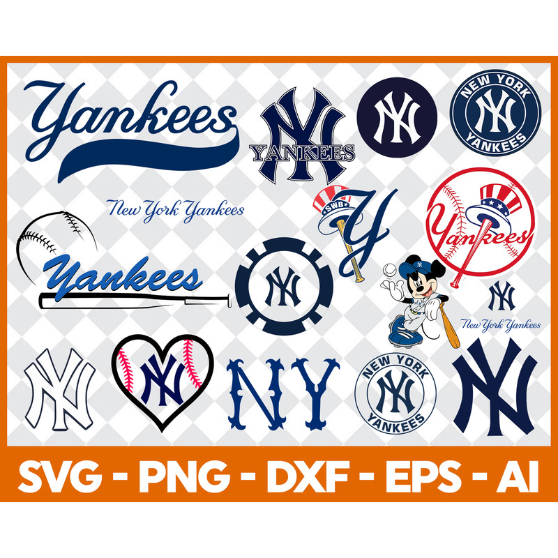 Bundle Designs NewYork Yankees SVG-PNG-DXF-EPS - High-Quality Digital Download