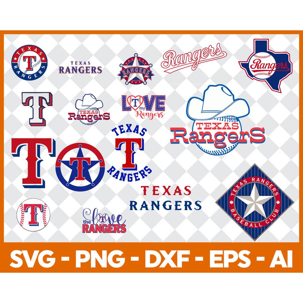 Bundle Designs Texas Rangers SVG-PNG-DXF-EPS - High-Quality Digital Download