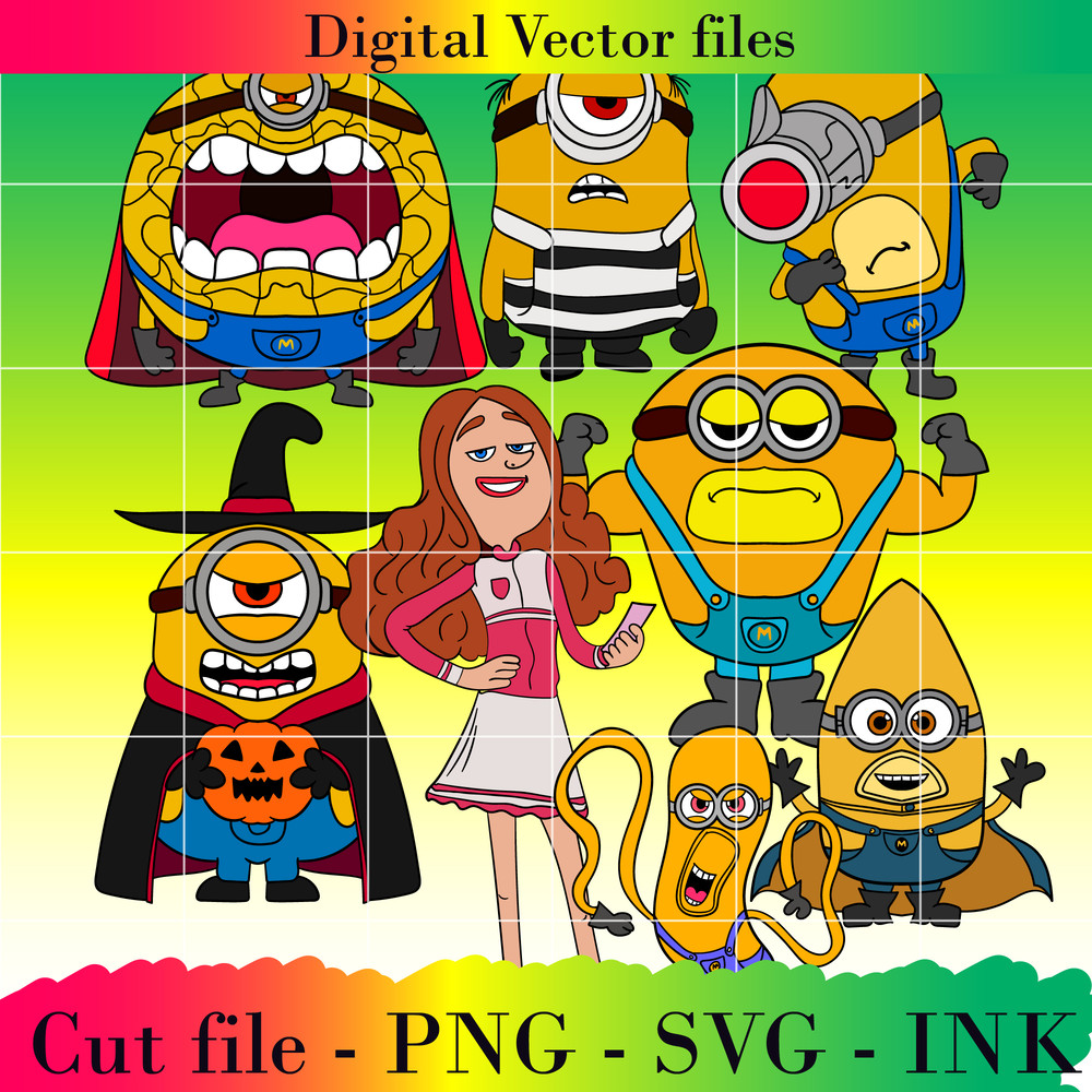 Mega Minion Gus SVG Minion Jerry PNG Tim From Despicable Me 4Minion DaveMinion MelStuart Printable For Birthday 0