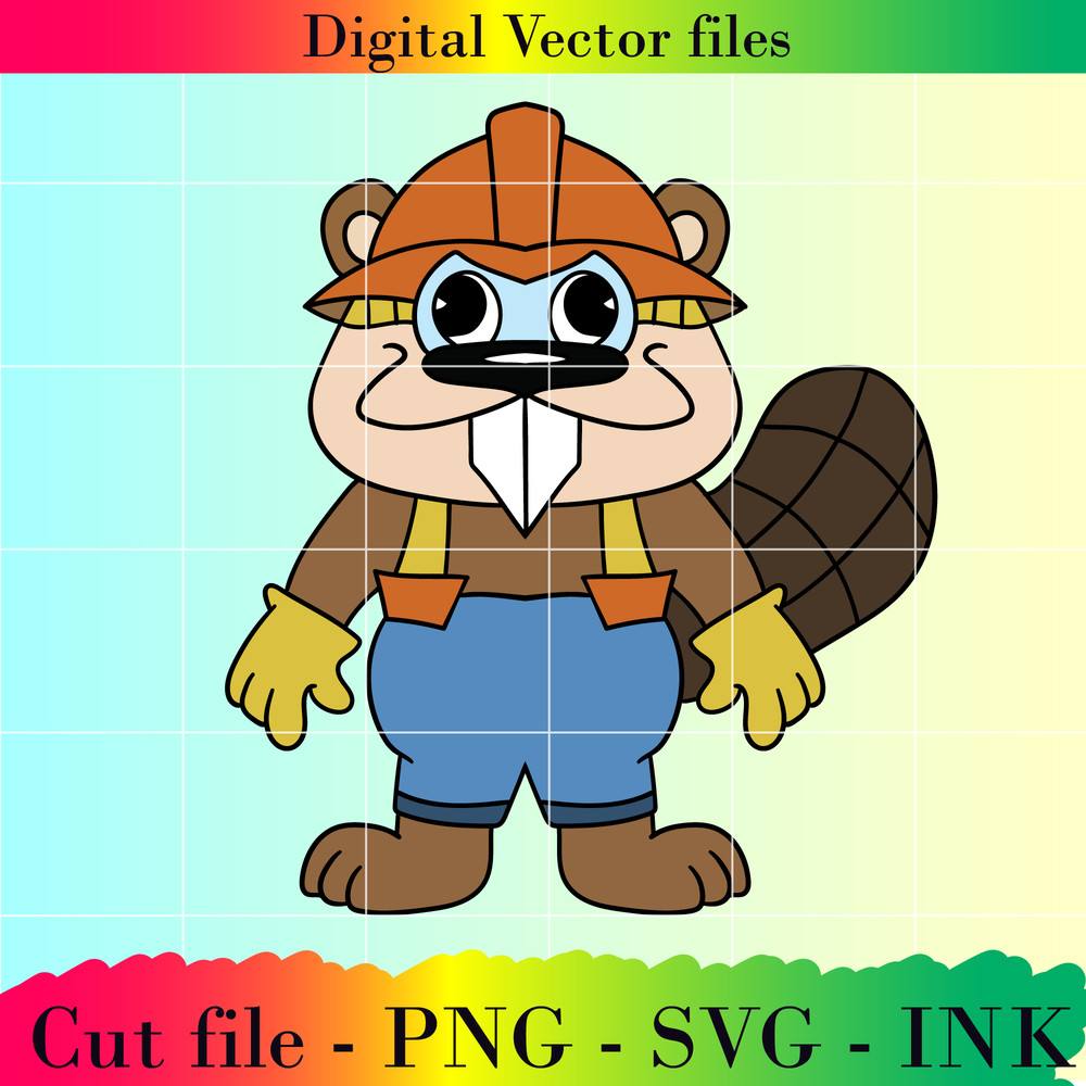 Sticker SVG PNG Ink Cut File Barney Beaverton From Cluckys Logic Editable Project Printable For Birthday 0