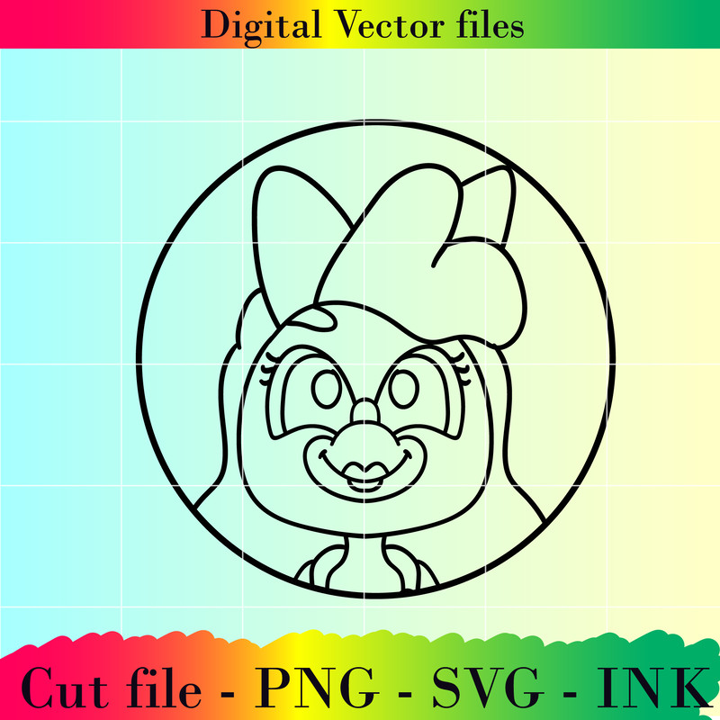 Sticker SVG PNG Ink Cut FileSticker Female Clucky From Cluckys Logic Editable Project Printable For Birthday 1