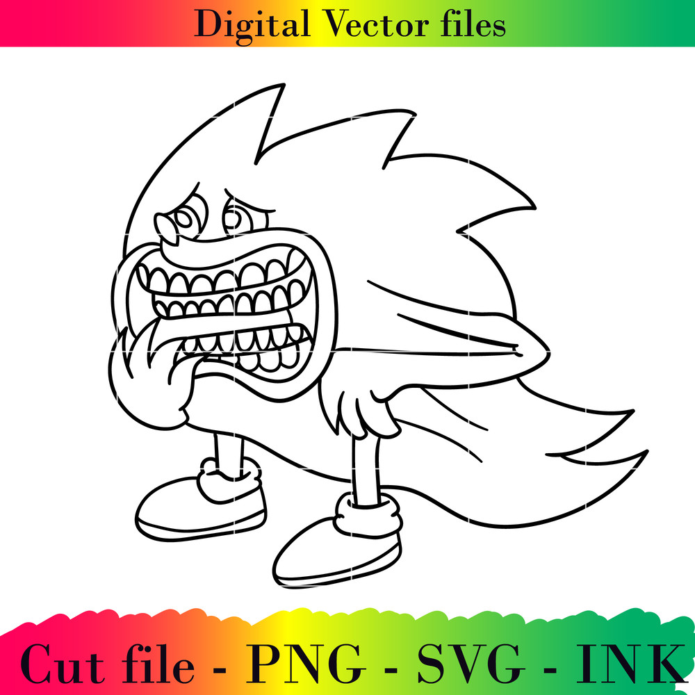 Editable AI File Project Printable For Birthday Shin Sonic Cut File Shin Sonic SVGShin Sonic Png 1