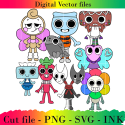 editable pack dandy world ai file project printable for birthday.svg,png,ink, rodger sticker svg,png sticker