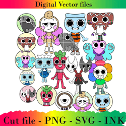 editable bundle dandy world ai file project printable for birthday.svg,png,ink, rodger sticker svg,png sticker