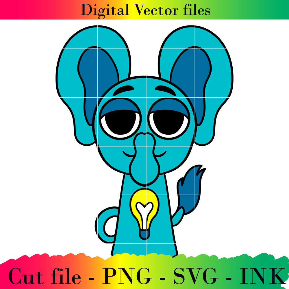Editable Sprunki Increedibox Bubba Bubbaphant Project Printable For BirthdaySVGPNGInkPinki SVGPNG 0