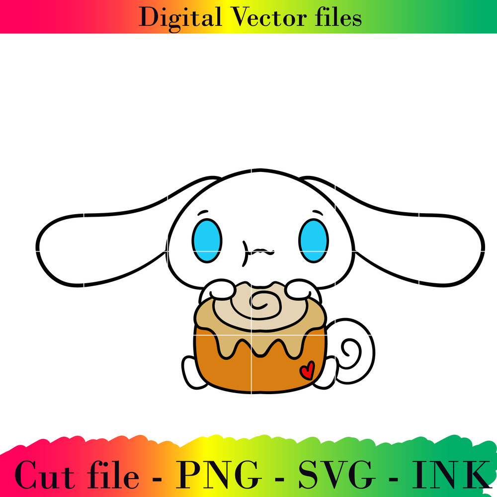 Editable Cinnamoroll Eating A Cinnamon Roll Project Printable For BirthdaySVGPNGInkCinnamoroll Colo 0