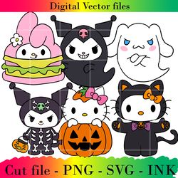 cinnamoroll ghost,hello kitty ,kuromi skeletona,ghost,my melody svg, png, ink,cinnamoroll coloring pages.