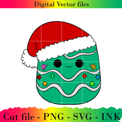 editable christmas tree squishmallows project printable for birthday.svg, png, ink, coloring pages.