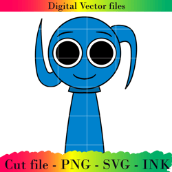 editable sprunki aqua project printable for birthday.svg, png, ink, sprunki coloring pages.