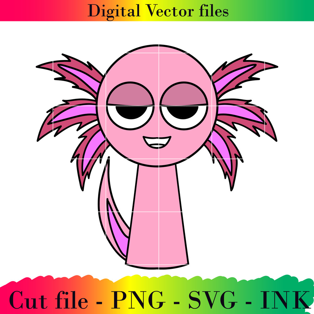 Editable Sprunki Axcel Project Printable For BirthdaySVG PNG Ink Sprunki Coloring Pages 0