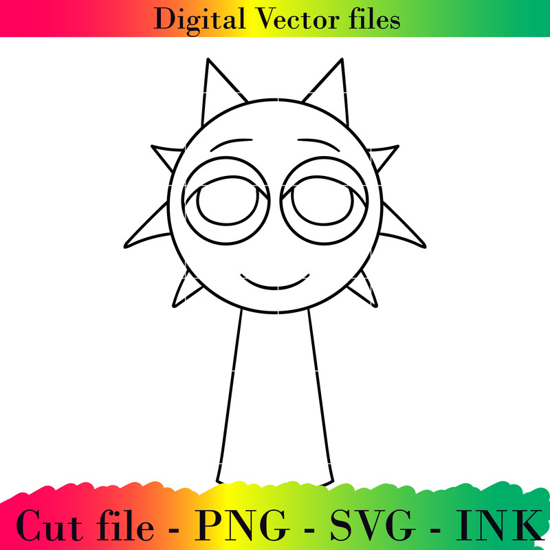 Editable Sprunki Azalea Project Printable For BirthdaySVG PNG Ink Sprunki Coloring Pages 1