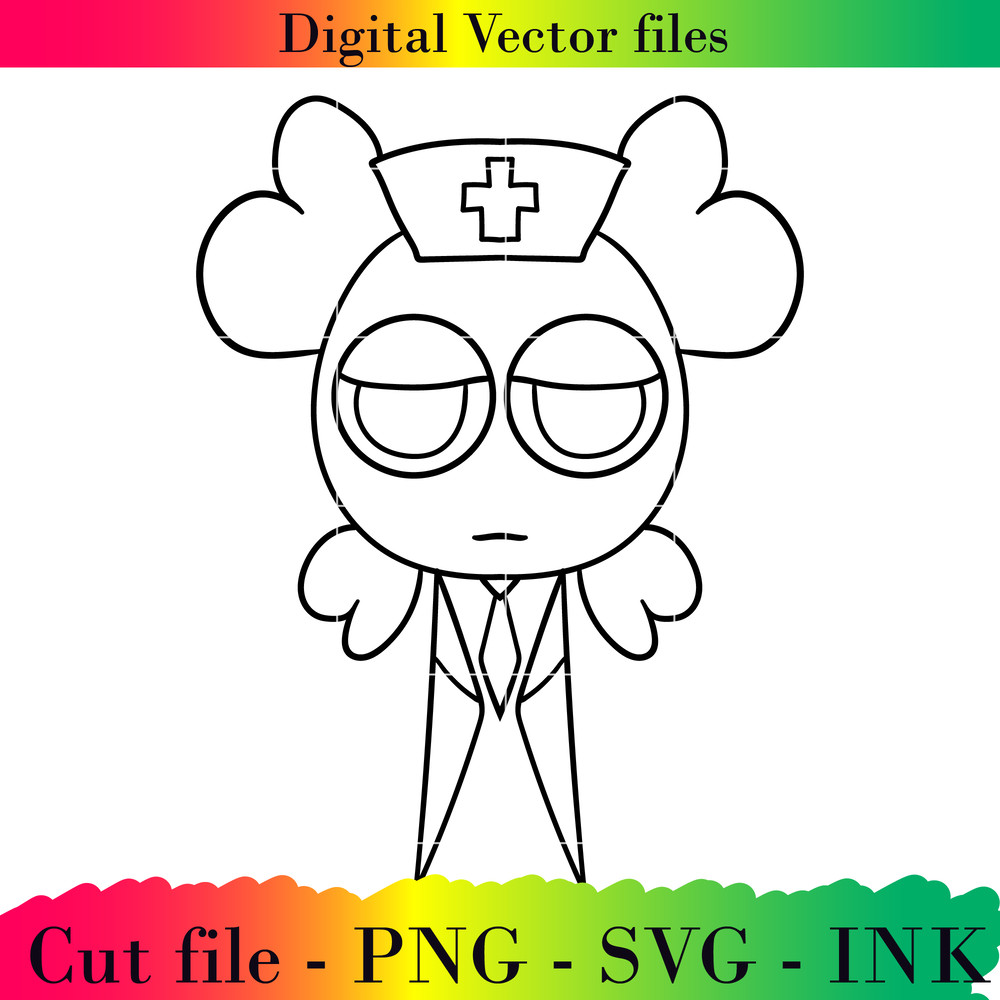 Editable Sprunki Cansi Project Printable For BirthdaySVG PNG Ink Sprunki Coloring Pages 1