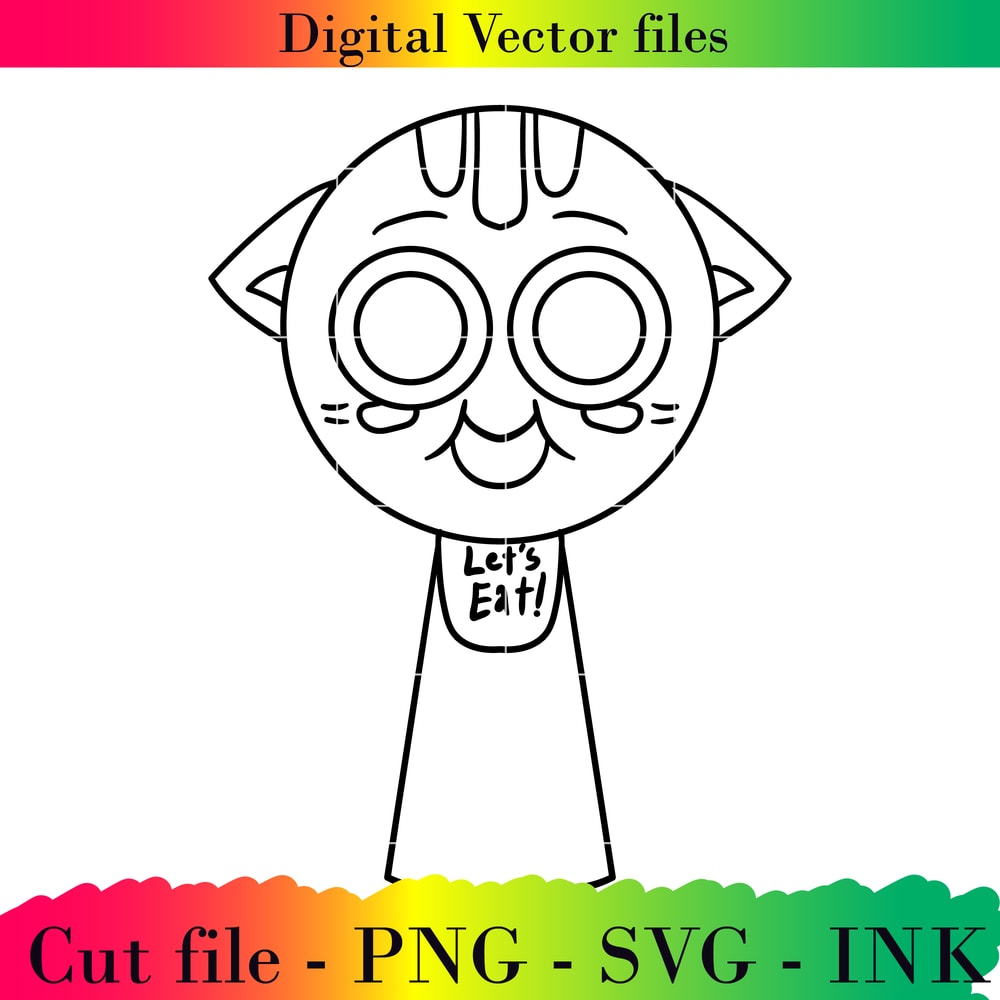 Editable Sprunki Chwey Project Printable For BirthdaySVG PNG Ink Sprunki Coloring Pages 1