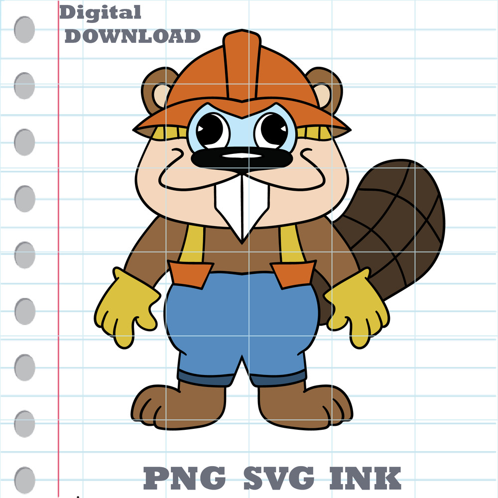 Customizable Barney Beaverton SVG Cut File Clucky From Cluckys Logi PNG Coloring Pages Ink 0