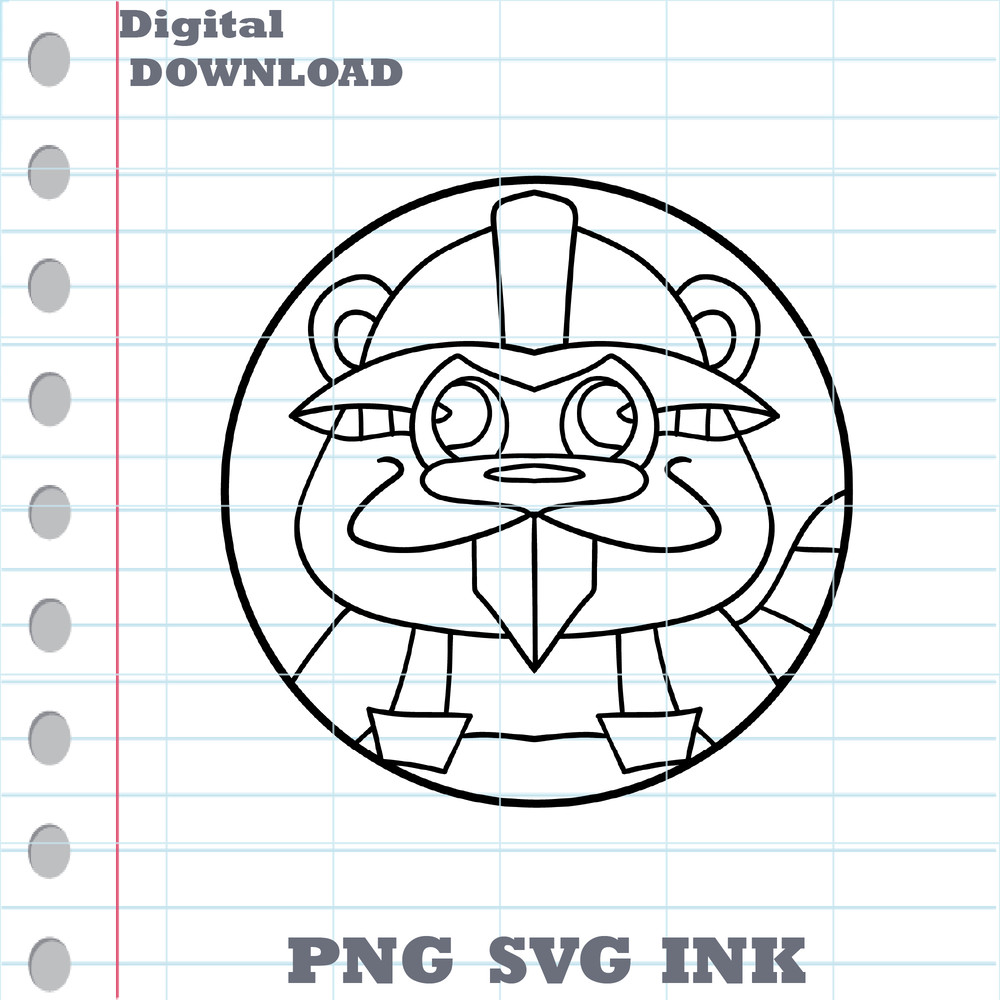 Customizable Sticker Barney Beaverton SVG Cut File Clucky From Cluckys Logi PNG Coloring Pages Ink 1