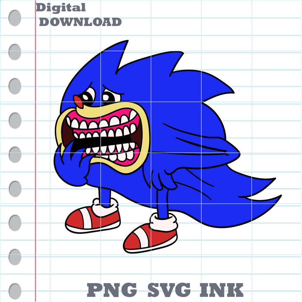 Customizable Shin Sonic SVG Cut File Shin Sonic PNG Coloring Pages InkFile For Cricut Vector 0