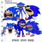 Customizable Bundle Shin Sonic SVG Cut File Shin Sonic PNG Coloring Pages Ink File For Cricut Vecto 0