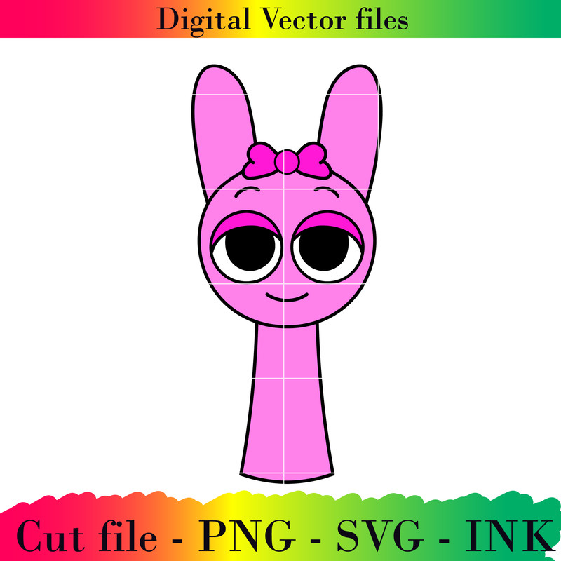 Customizable Pinki SVG Cut File Sprunki PNG Coloring Pages Ink Sprunki Increedibox File For Cricut 0