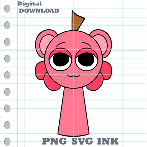 Lilly Sprunki Vector Customizable Sprunki Berry Light Pink SVG Cut file, Sprunki | Inspire ...