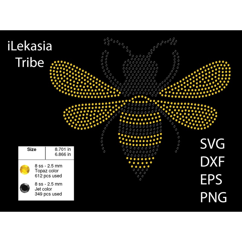 Bee Rhinestone Template1012 0