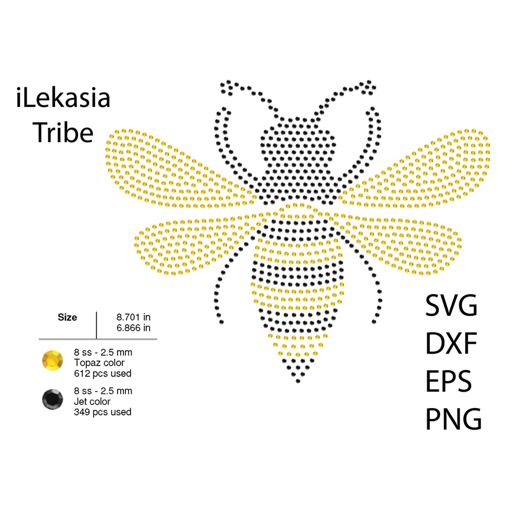 Bee Rhinestone Template1012 1