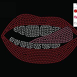 lips rhinestone template-1020