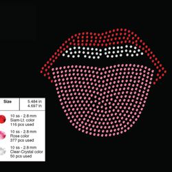 lips rhinestone template-1021
