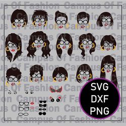 woman's face svg cutfile-1024