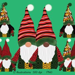 christmas gnomes clip art-ca1009