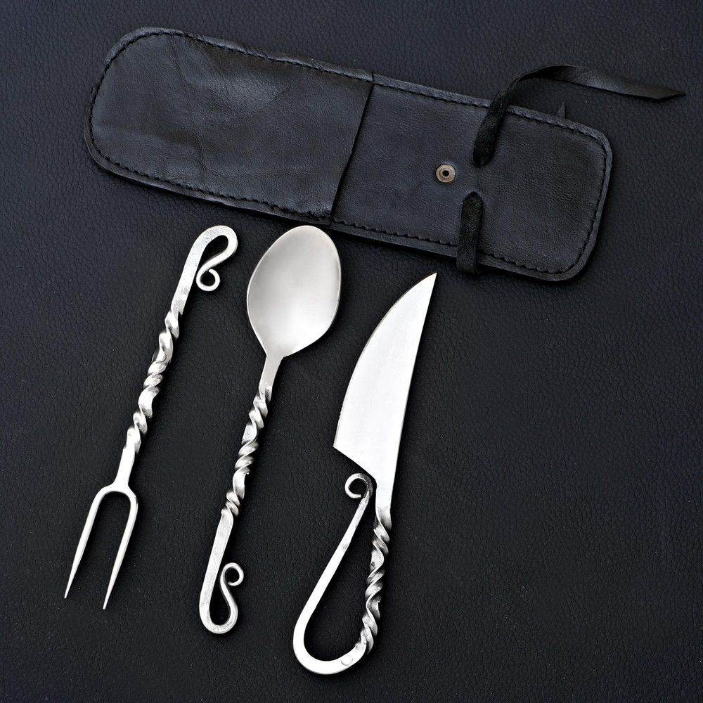 Handmade Forged Knife Fork Set 1
