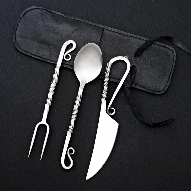 Handmade Forged Knife Fork Set 0