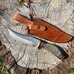 handmade damascas hunting knife