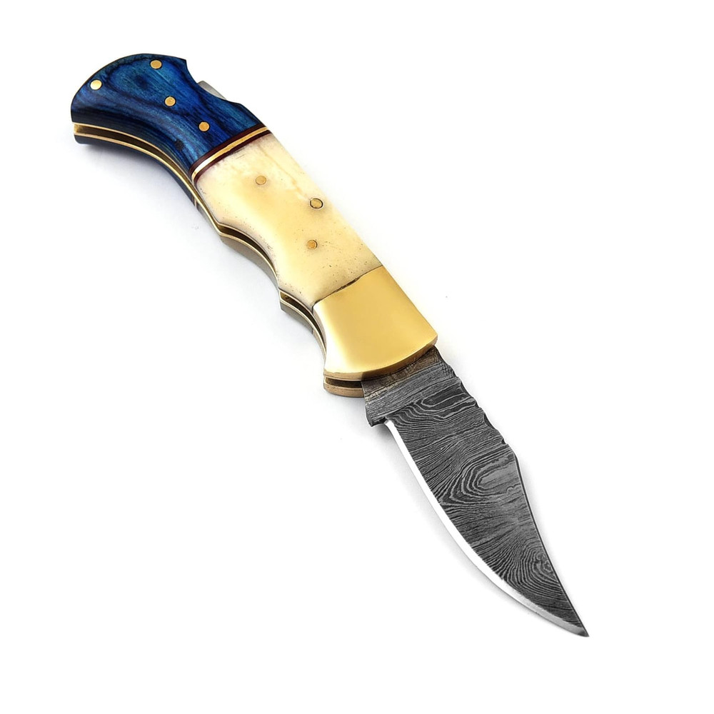 Handmade Damascas Pocket Knife 2