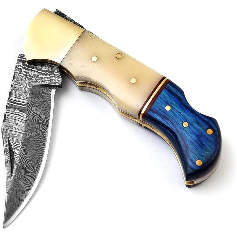 Handmade Damascas Pocket Knife 3