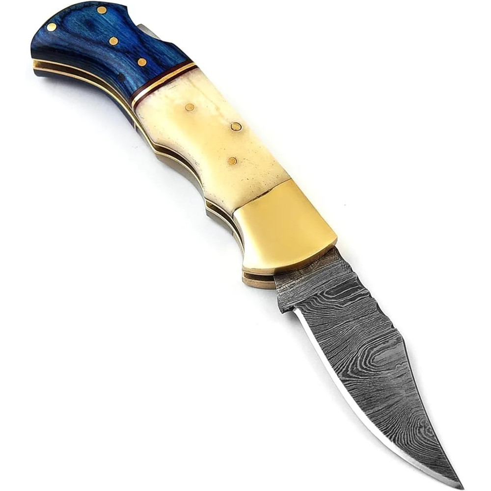 Handmade Damascas Pocket Knife 4