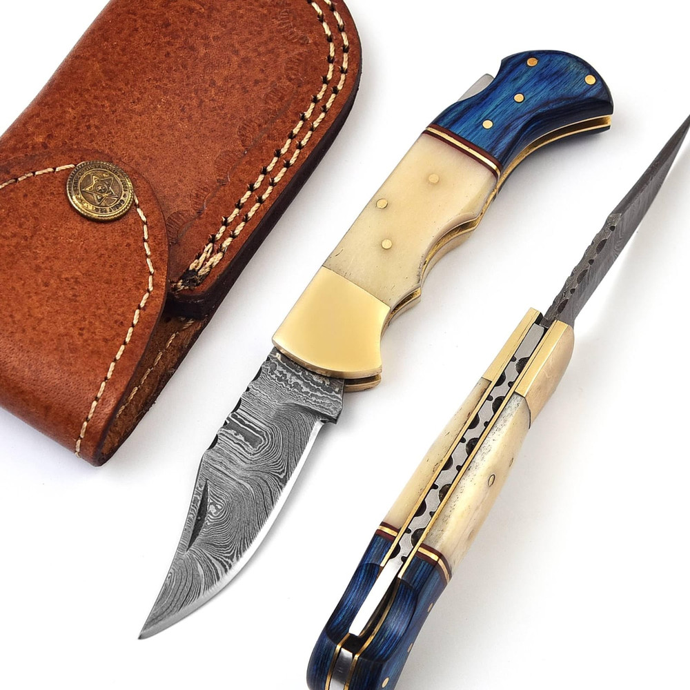 Handmade Damascas Pocket Knife 5