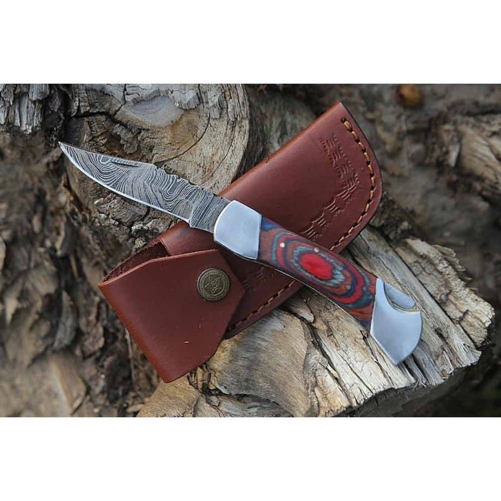Damascas Folding Picket Knives 0