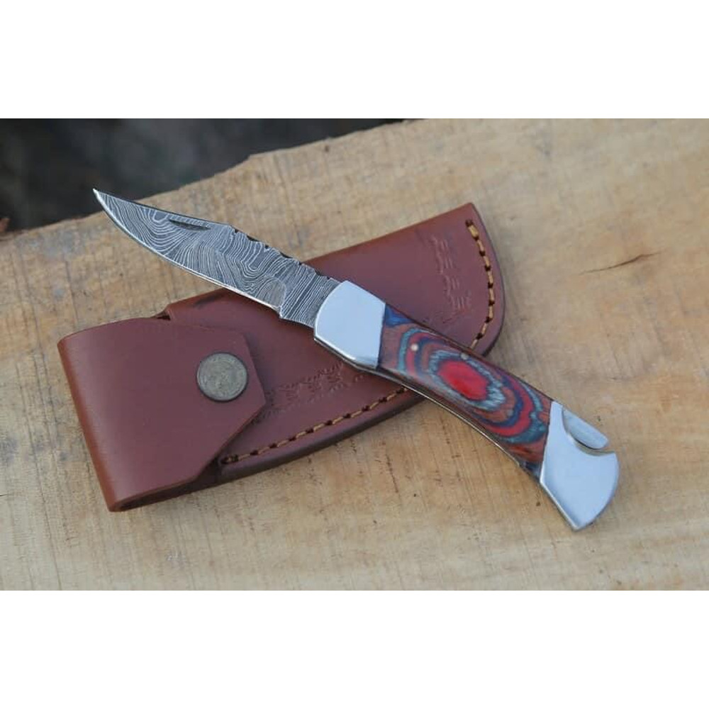 Damascas Folding Picket Knives 4