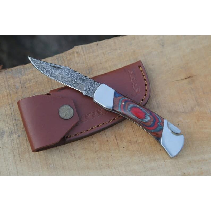 Damascas Folding Picket Knives 4