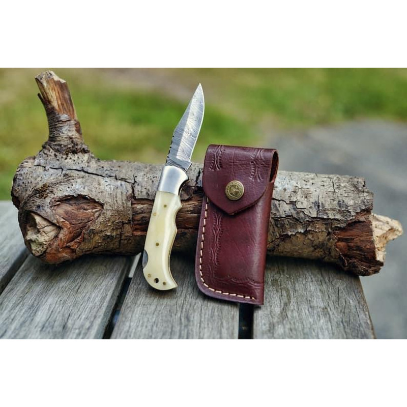 Lot Of 8 Pieces Damascas Folding Pocket Knives 4