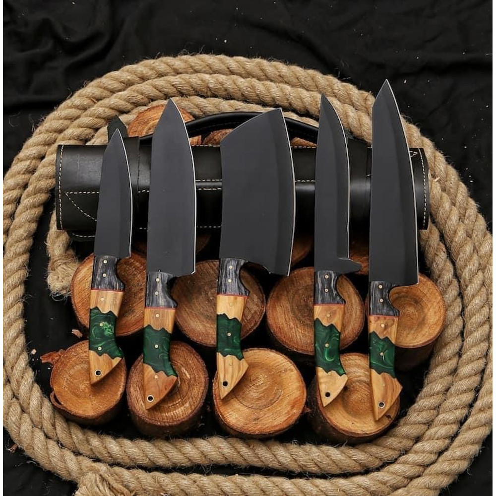 Handmade Corban Steel Chef Knives Set 4