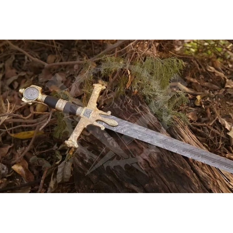 Hand Forgad Damascas Steel Sword 0