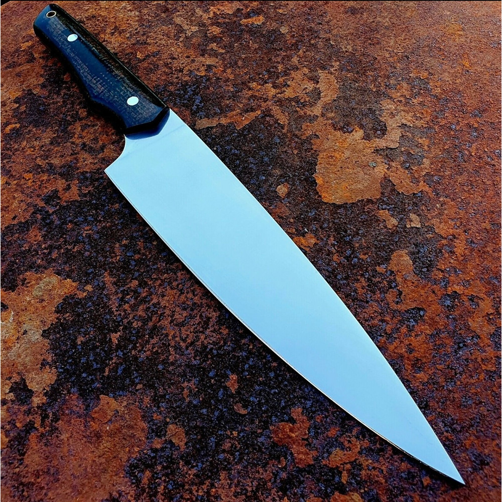 Handmade D2 Steel Blade 2 Pcs Kitchen Knife Set With Micarta Handle And Leather Sheath 3